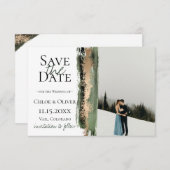 Bosgroene Gouden Borstel Foto Save The Date Aankondiging (Voorkant / Achterkant)