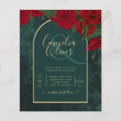 Bosgroene gouden rode rozen winterhuwelijk (Voorkant)