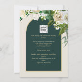 Bosgroene Gouden Witte Rozen Winterhuwelijk Kaart (Achterkant)