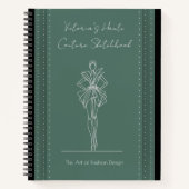 Bosgroene Haute Couture Modetekenschoolboek Notitieboek (Voorkant)