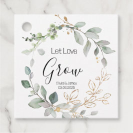 Bosgroene Huwelijk Laat Liefde Groeien Plant  Bedankjes Labels