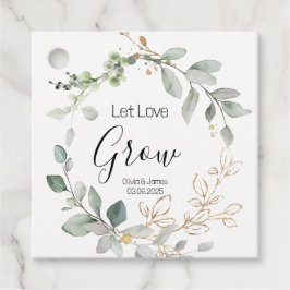 Bosgroene Huwelijk Laat Liefde Groeien Plant  Bedankjes Labels