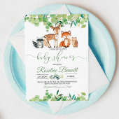 Bosgroene Jongens Baby Shower Uitnodiging