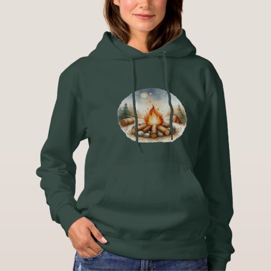 Bosgroene kampvuur hoodie ! (Voorkant)