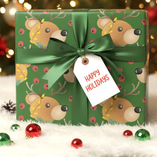 Bosgroene Kerst Teddybeer Cadeaupapier