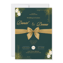 Bosgroene klimop ornament trouw uitnodiging