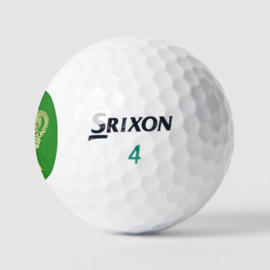 Bosgroene kroon koning monogram initiaal golfballen (Logo)