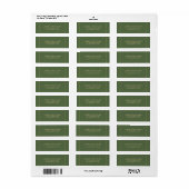 Bosgroene linnen textuur afbeelding gouden frame etiket (Full Sheet)