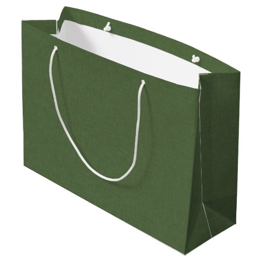 Bosgroene linnen textuur afbeelding gouden frame groot cadeauzakje (Achterkant Gekanteld)