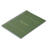Bosgroene linnen textuur afbeelding gouden frame notitieboek (Linkerzijde)
