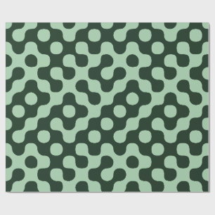 Bosgroene mid-century moderne stippen cadeaupapier