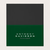 Bosgroene minimalist opgeruimd visitekaartje (Buitenkant ongevouwen)