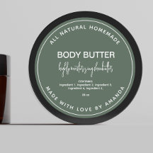 Bosgroene moderne bodybutterlabel