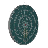 Bosgroene Pijnappel Van Koper En Platina Dartbord (Voorkant Links)