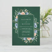 Bosgroene Romantische Botanische Bruiloft Kaart (Staand voorkant)
