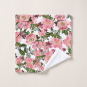 bosgroene roze koraalbloem bad handdoek (Wasdoekje)