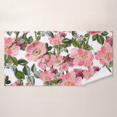 bosgroene roze koraalbloem badhanddoek (Badhanddoek)