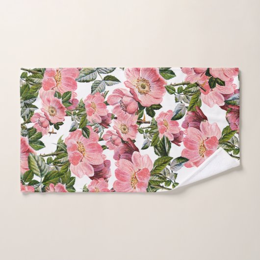  bosgroene roze koraalbloem handdoek (Handdoek)