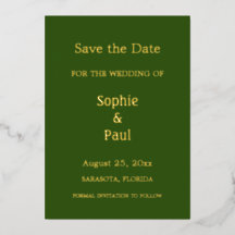 Bosgroene Save the Date Folie Uitnodiging