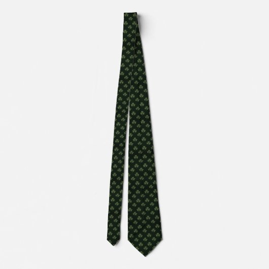 Bosgroene Shamrock Stropdas (Achterkant)