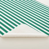 Bosgroene strepen en witte snoepjes sherpa deken (3/4)