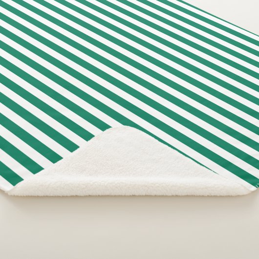 Bosgroene strepen en witte snoepjes sherpa deken (3/4)