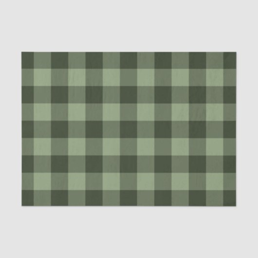 Bosgroene tartan geruite patroonprint tissuepapier (Voorkant)