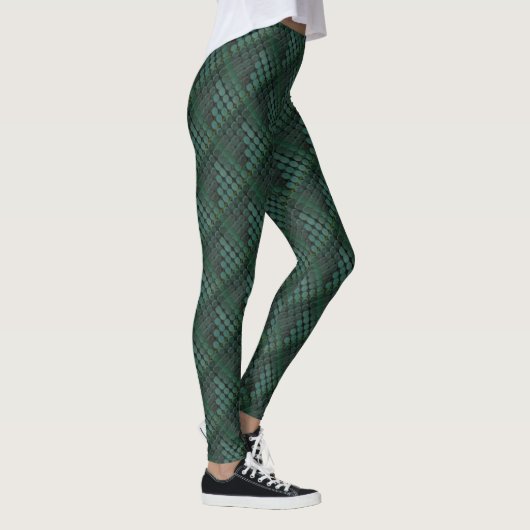 Bosgroene tot ondoorzichtige mijncirkels, reptielv leggings (Rechts)