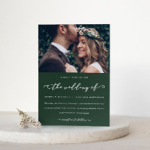 Bosgroene trouwkaligrafie en foto