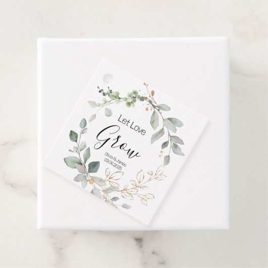 Bosgroene Trouwplant Laat Liefde Groeien  Bedankjes Labels (In situ)