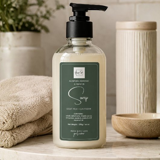 Bosgroene verticale zelfgemaakte cosmetica label