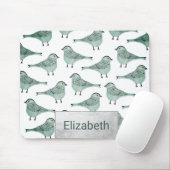 Bosgroene waterverf zwarte borstels muismat (Met muis)