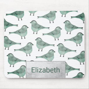 Bosgroene waterverf zwarte borstels muismat