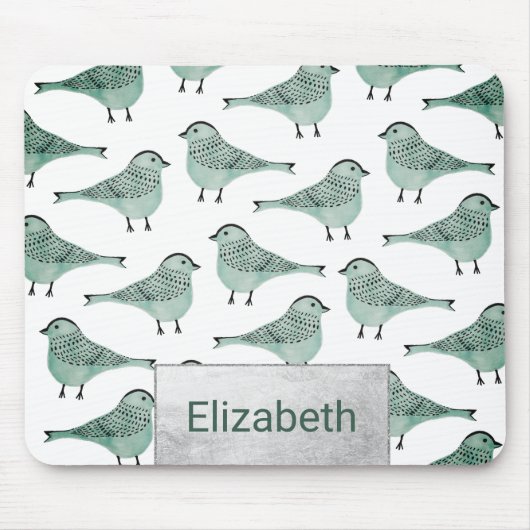 Bosgroene waterverf zwarte borstels muismat (Voorkant)