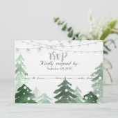 Bosgrond, Bos String Lichtjes, RSVP Kaart (Staand voorkant)
