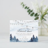 Bosgrond,Slingerlichtjes,Waterverf Rehearsal Dinne Kaart (Staand voorkant)