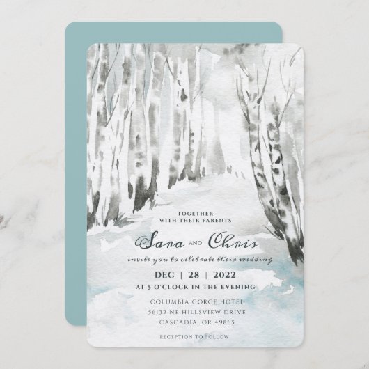 Bosgrond | Waterverf Berkenbos  Kaart (Voorkant / Achterkant)