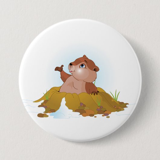 Bosh marmot knop ronde button 7,6 cm (Voorkant)