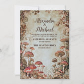 Bosherfst Aquarel Paddenstoel Bruiloft Kaart (Voorkant)