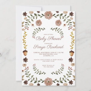 Bosherfstgroen Bloemen Baby Shower Kaart