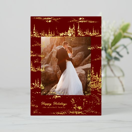 Bosherinneringen Folie Feestdagenkaart (Staand Voorkant)