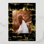 Bosherinneringen Zwart en Goud Folie Feestdagenkaart (Voorkant)