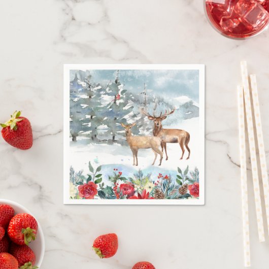 Boshert Waterverf Kerstfeest Servet (Insitu)