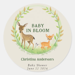 Bosherten Boskrans Schattige Baby shower Ronde Sticker