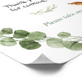 Bosherten groen baby shower gunsten teken poster (Hoek)