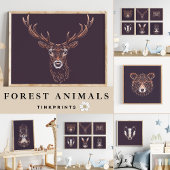 Bosherten-kinderkamer muur kunst poster afdruk