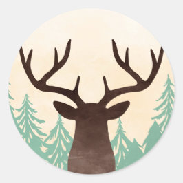 Bosherten Mint Groen Bruin Envelop Seals Ronde Sticker