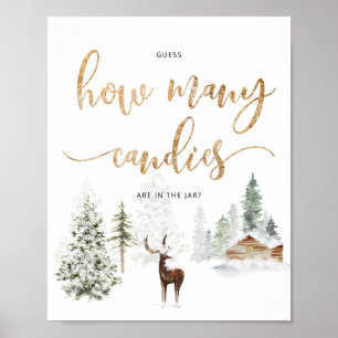 Bosherten Raad eens hoeveel snoepjes Poster
