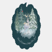 Bosherten Winter Bos Kerstmis Ornament Kaart (Rechts)