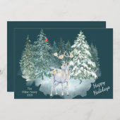 Bosherten Winterbos Feestdagenkaart (Voorkant / Achterkant)